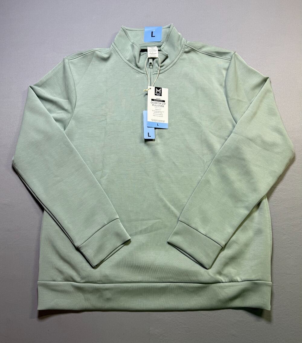 NWT Member's Mark Sandwash Quarter-Zip Pullover Sweatshirt Men's Large Green